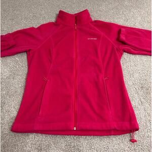 Columbia Pink Full Zip Fleece Jacket Women’s Large